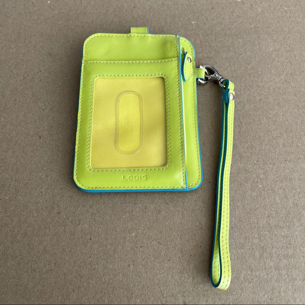 Lime Green & Aqua LODIS Wristlet Wallet